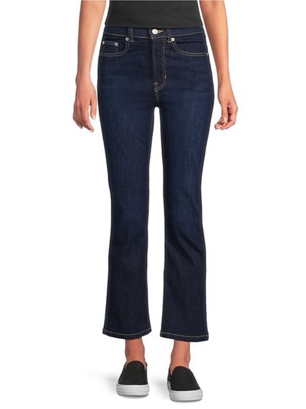 NWT SPANX ReDefine Kick Flare Cropped Jeans Dark Indigo High Rise Size 4